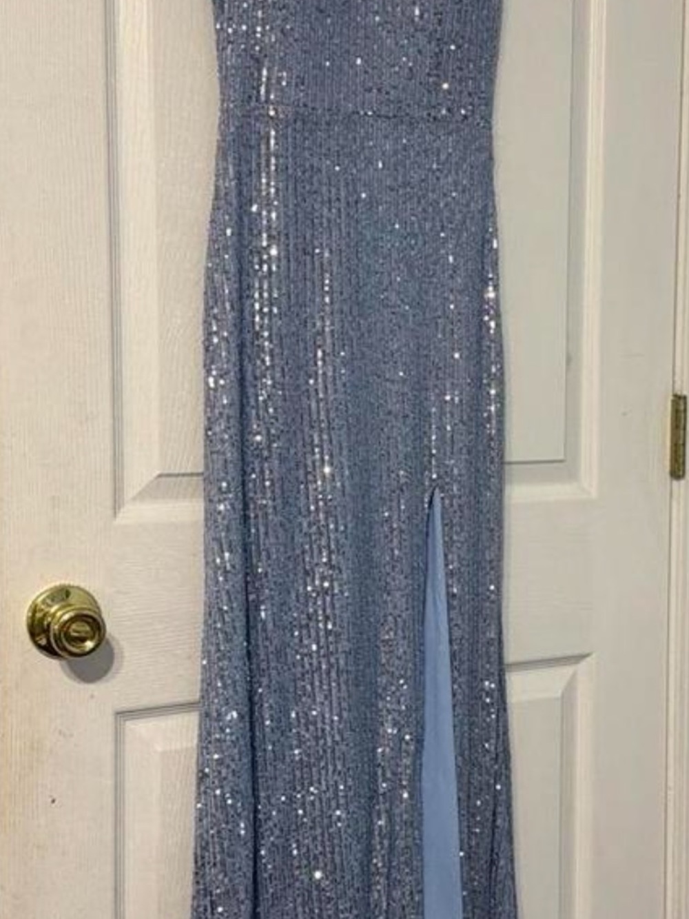 Elegant Sequin Maxi dress in Light Blue